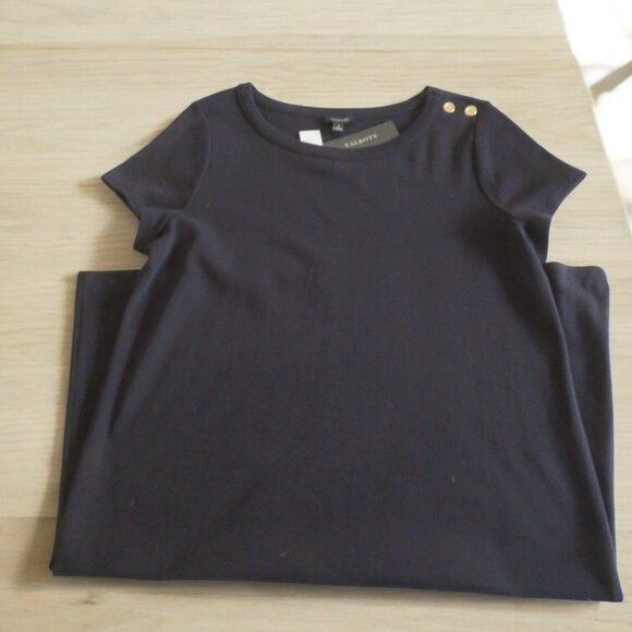 Talbots - Black Cotton Knit, Pullover Dress, Size Large, NWT - Picture 6 of 11